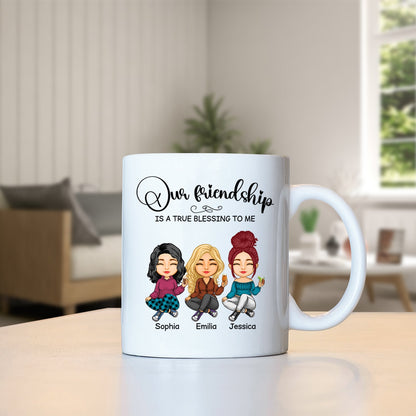 Besties - Our Friendship Is A True Blessing To Me - Personalized Mug (Ver2)