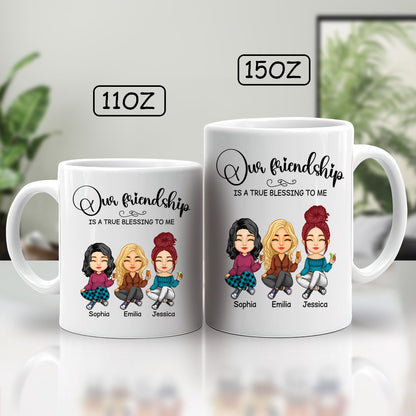 Besties - Our Friendship Is A True Blessing To Me - Personalized Mug (Ver2)