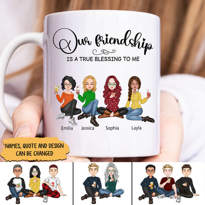 Besties - Our Friendship Is A True Blessing To Me - Personalized Mug