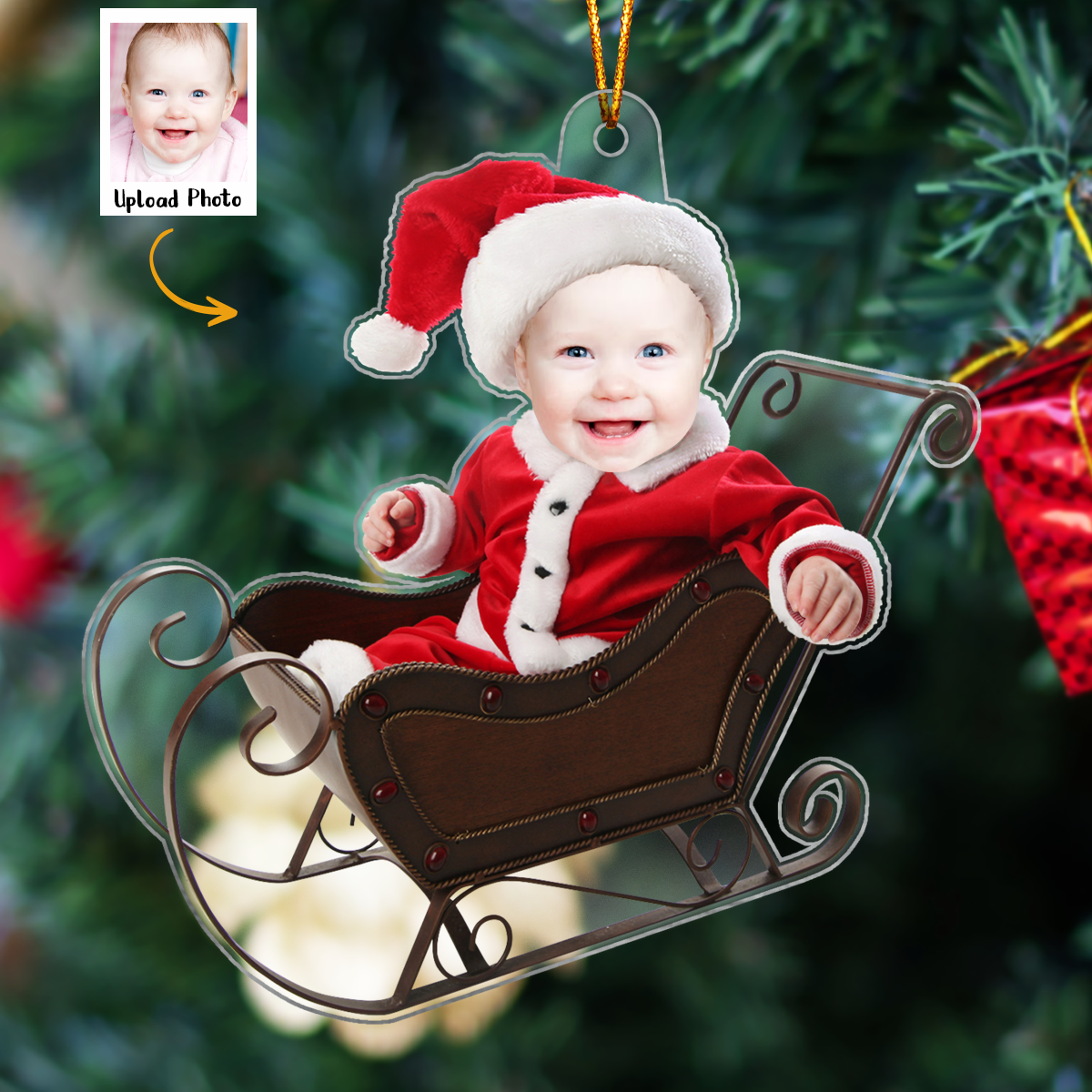 Adorable Newborn Baby - Personalized Acrylic Photo Ornament